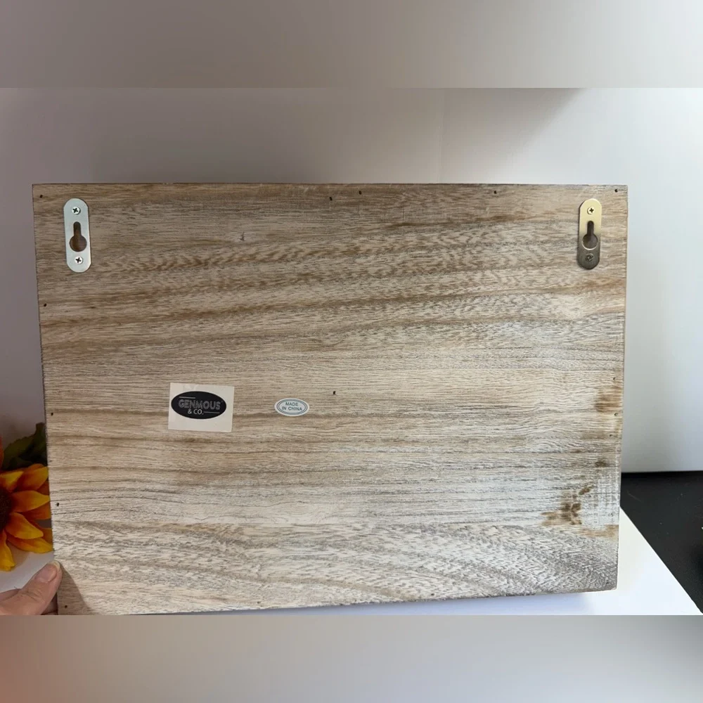 Rustic White Chalkboard, Key Holder, and Wall Organizer
